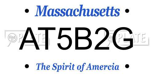 AT5B2G Massachusetts License Plate