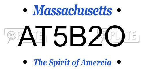 AT5B2O Massachusetts License Plate