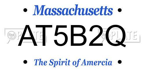 AT5B2Q Massachusetts License Plate