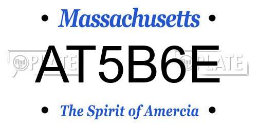 AT5B6E Massachusetts License Plate