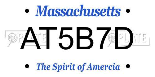 AT5B7D Massachusetts License Plate