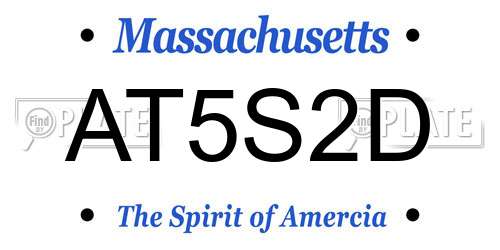 AT5S2D Massachusetts License Plate