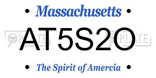 AT5S2O Massachusetts License Plate