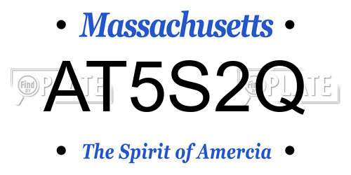 AT5S2Q Massachusetts License Plate