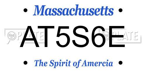 AT5S6E Massachusetts License Plate