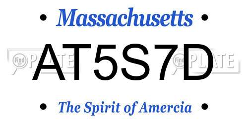 AT5S7D Massachusetts License Plate