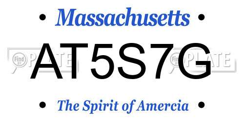 AT5S7G Massachusetts License Plate