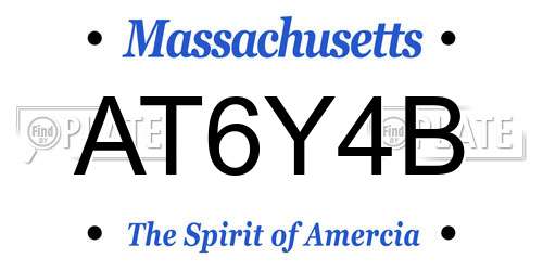 AT6Y4B Massachusetts License Plate