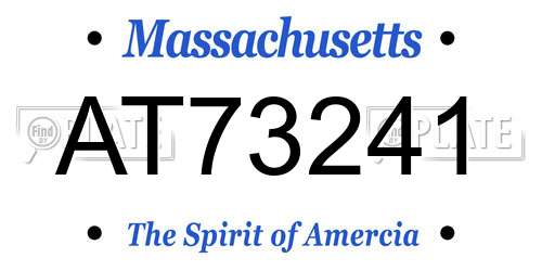 AT73241 Massachusetts License Plate