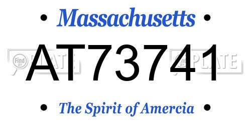 AT73741 Massachusetts License Plate