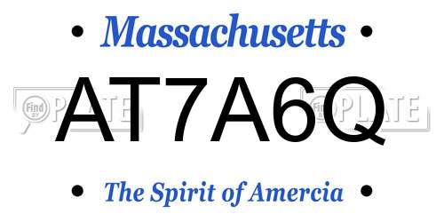AT7A6Q Massachusetts License Plate