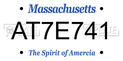 AT7E741 Massachusetts License Plate