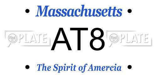 AT8 Massachusetts License Plate
