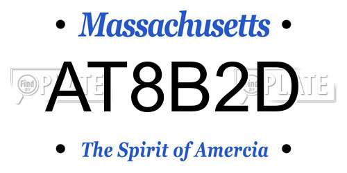 AT8B2D Massachusetts License Plate