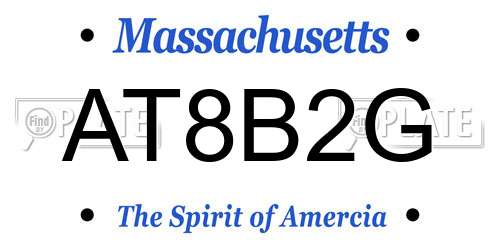 AT8B2G Massachusetts License Plate