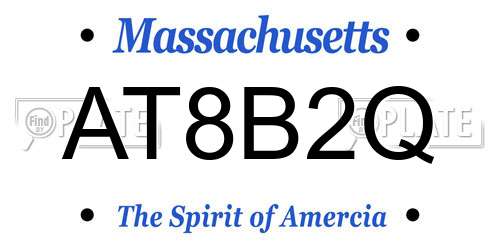 AT8B2Q Massachusetts License Plate
