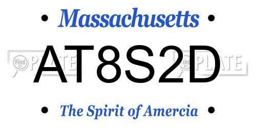 AT8S2D Massachusetts License Plate