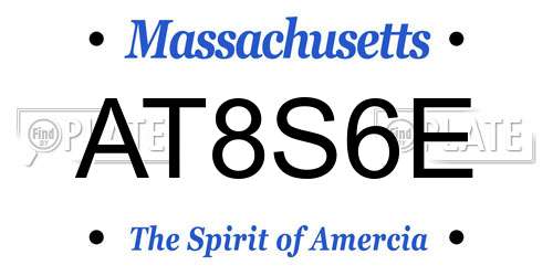 AT8S6E Massachusetts License Plate