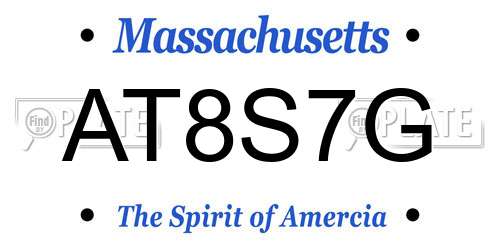 AT8S7G Massachusetts License Plate