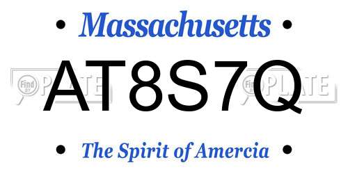 AT8S7Q Massachusetts License Plate