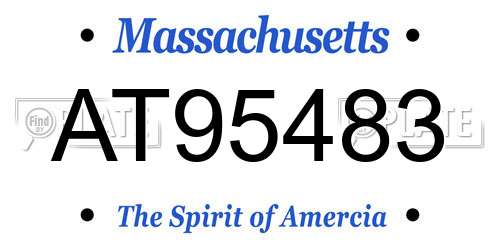 AT95483 Massachusetts License Plate