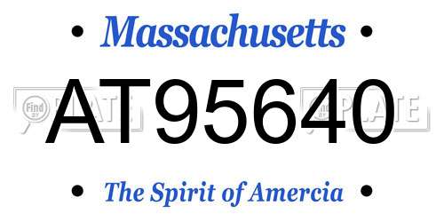 AT95640 Massachusetts License Plate