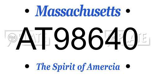 AT98640 Massachusetts License Plate