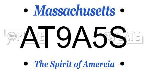AT9A5S Massachusetts License Plate