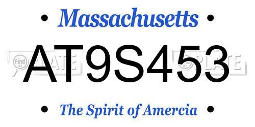 AT9S453 Massachusetts License Plate