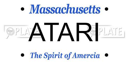 ATARI Massachusetts License Plate