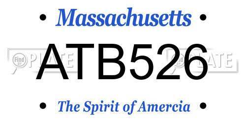 ATB526 Massachusetts License Plate
