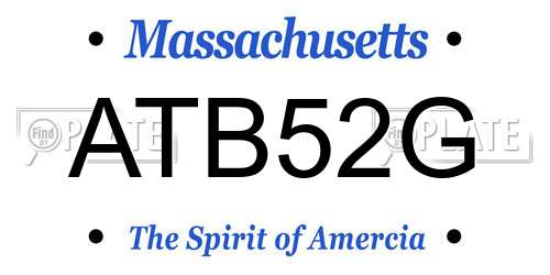 ATB52G Massachusetts License Plate