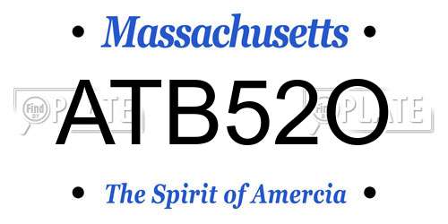 ATB52O Massachusetts License Plate