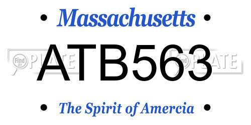 ATB563 Massachusetts License Plate