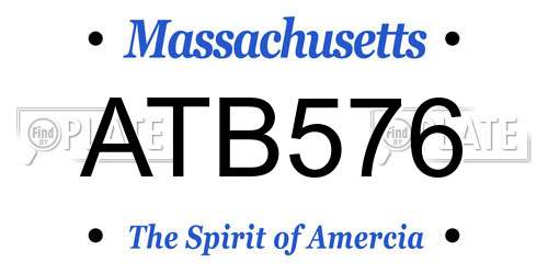 ATB576 Massachusetts License Plate