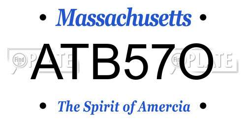 ATB57O Massachusetts License Plate