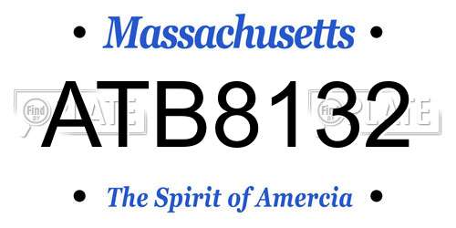 ATB8132 Massachusetts License Plate