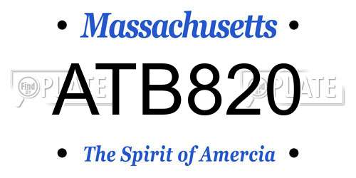 ATB820 Massachusetts License Plate