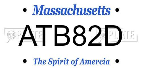 ATB82D Massachusetts License Plate