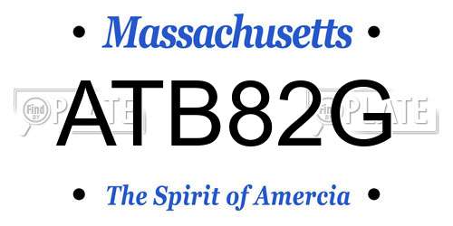 ATB82G Massachusetts License Plate