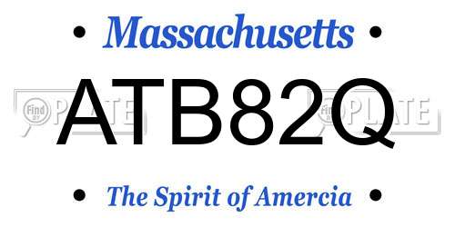 ATB82Q Massachusetts License Plate