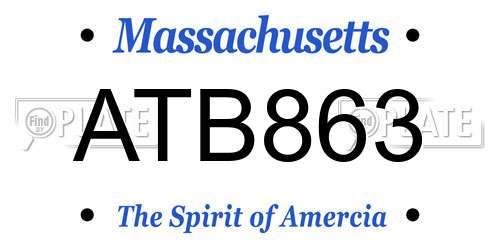 ATB863 Massachusetts License Plate