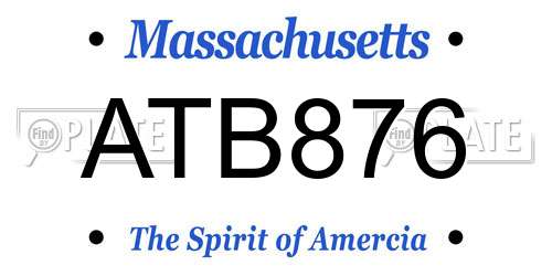 ATB876 Massachusetts License Plate