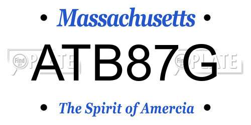 ATB87G Massachusetts License Plate
