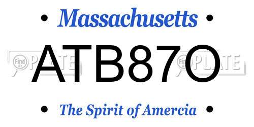 ATB87O Massachusetts License Plate