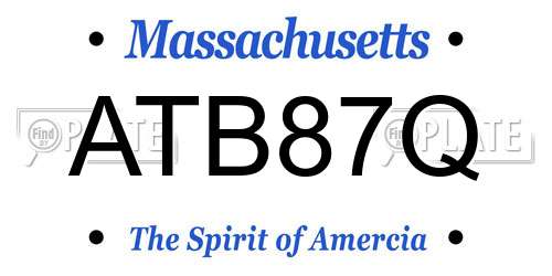 ATB87Q Massachusetts License Plate