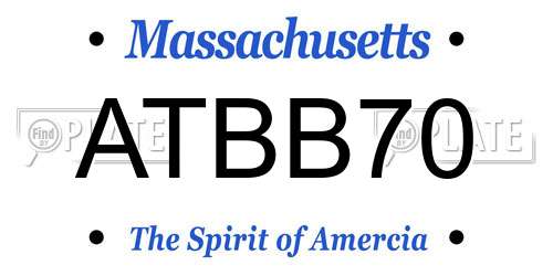 ATBB70 Massachusetts License Plate