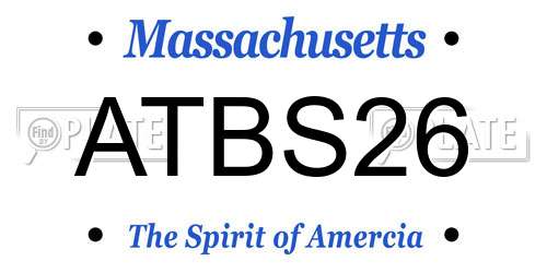 ATBS26 Massachusetts License Plate