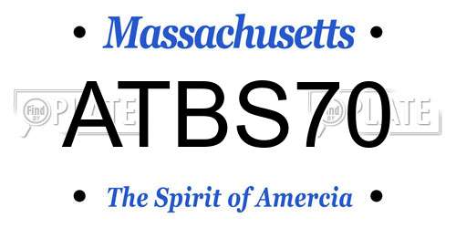 ATBS70 Massachusetts License Plate