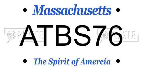 ATBS76 Massachusetts License Plate